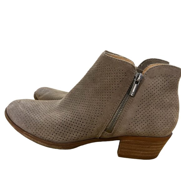 Lucky Brand Taupe Suede Ankle Boots Size 8.5 - Picture 3 of 8